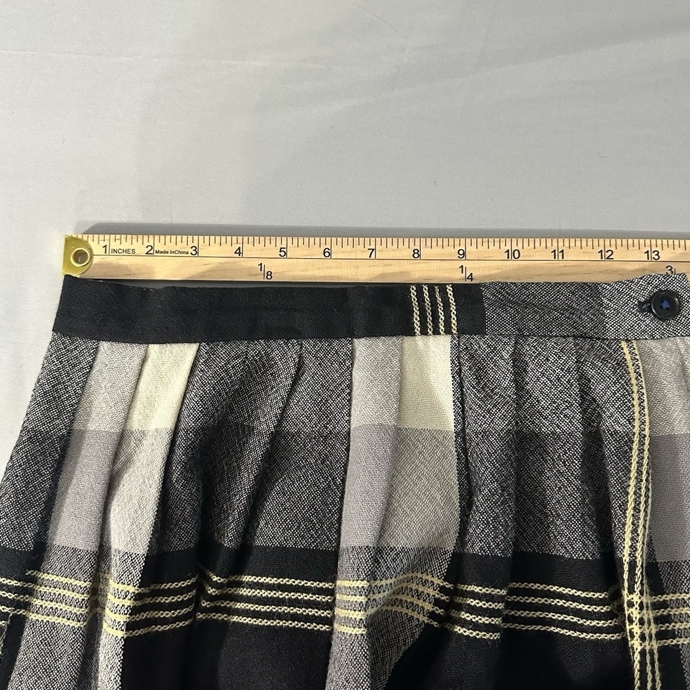 Vtg Jack Winter Tartan Plaid Midi Skirt Wool Preppy Womens 10 Waist 26" READ - Picture 12 of 14